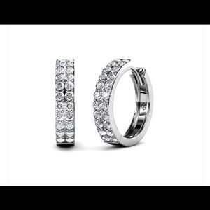 18k White Gold-Plated Hoops